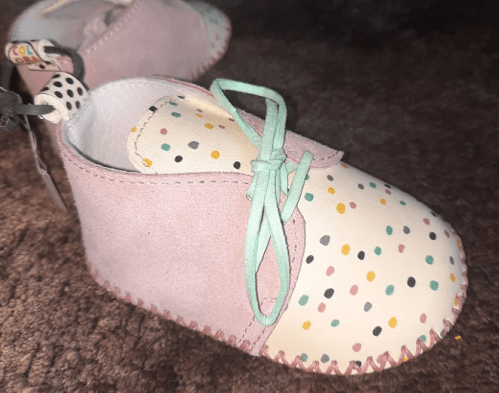 Baby Girl Leather Shoes Pink Laces - Coccodrillo Rosso